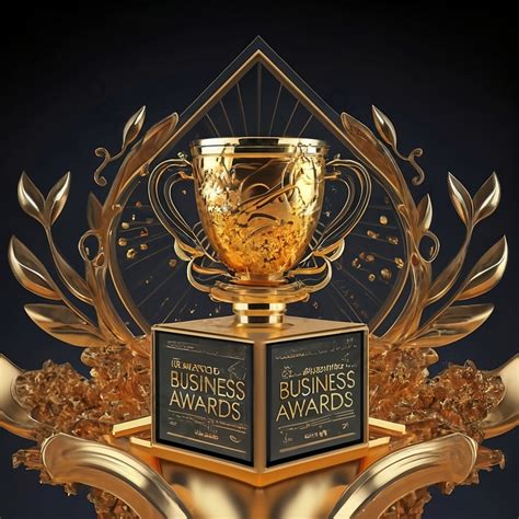 Business Corporate Award Ceremony 3D Golden Trophy Texture Poster Photo ...