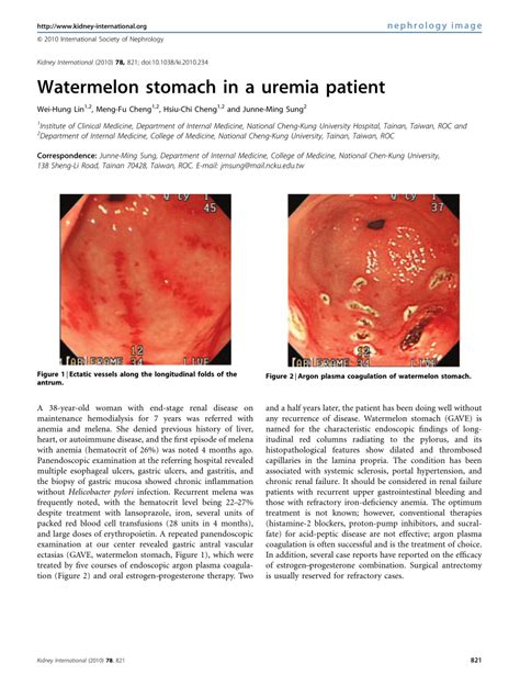 (PDF) Watermelon stomach in a uremia patient