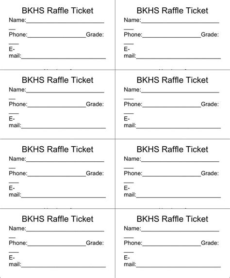 Downloadable Free Printable Raffle Tickets