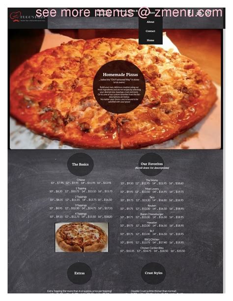 Online Menu of Hugo's Pizza Restaurant, Ashland, Wisconsin, 54806 - Zmenu