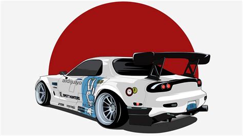 ArtStation - Mazda RX-7 FD3S Vector Art | Game Assets