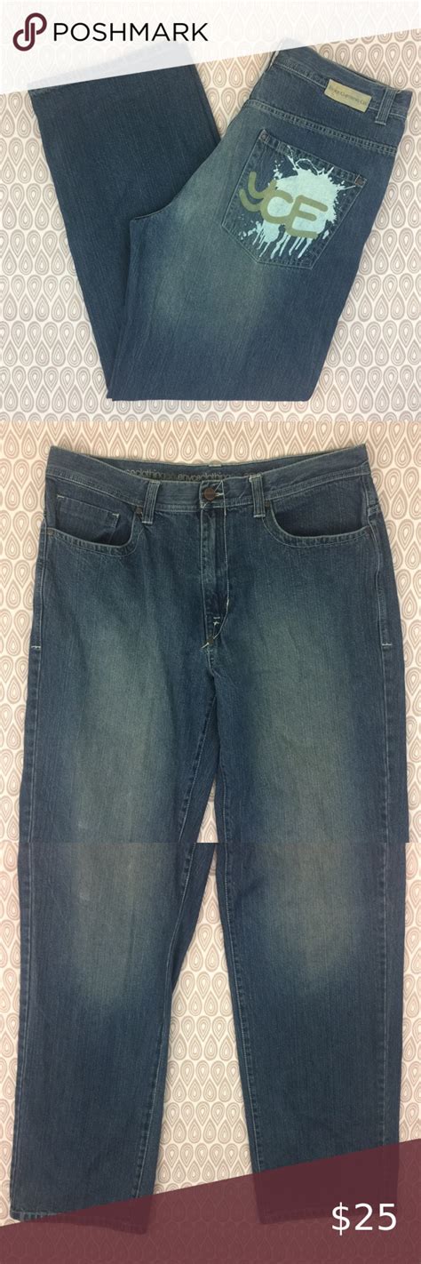 ENYCE Clothing Co. Mens Denim Jeans Size 36X32 E77 approximate flat measurements : waist 19 ...