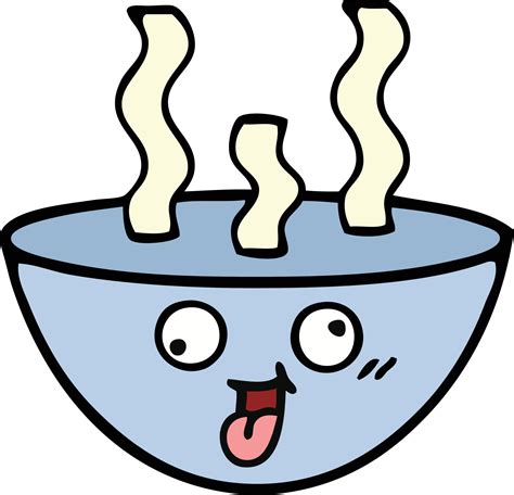 cute cartoon bowl of hot soup 8490834 Vector Art at Vecteezy