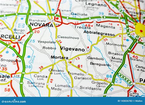 Geographic Map of European Country Italy with Vigevano City Stock Photo ...