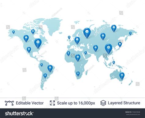 World Map With Pins - change comin