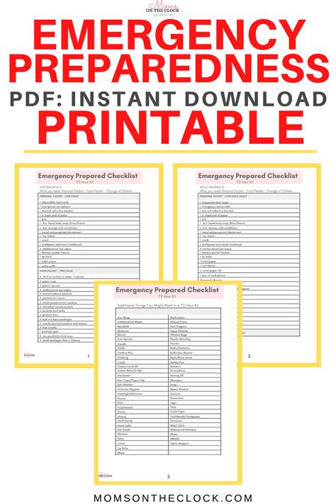 Printable Emergency Checklist