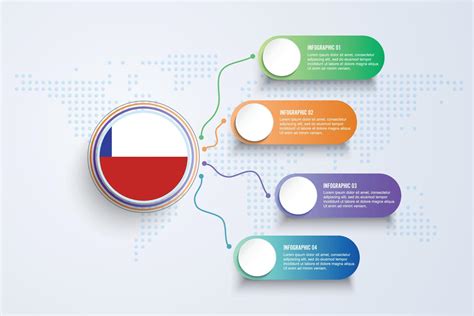 Chile Flag with Infographic Design isolated on Dot World map 3810710 Vector Art at Vecteezy