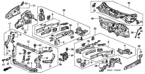 Front Bulkhead - Dashboard - 2004 Honda CR-V 5 Door LX (4WD SIDE SRS ...