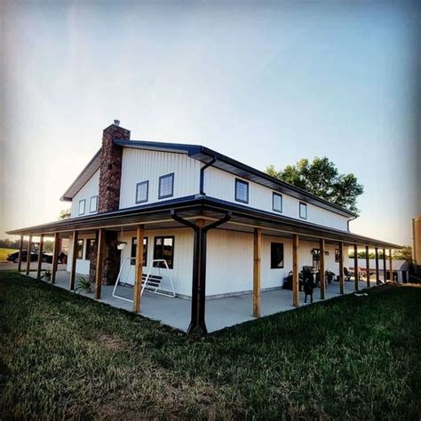 Barndominium (@barndominiums) posted on Instagram: “Wrap-around #porch is just appealing ...