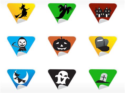 abstract halloween sticker series set 24727037 Vector Art at Vecteezy