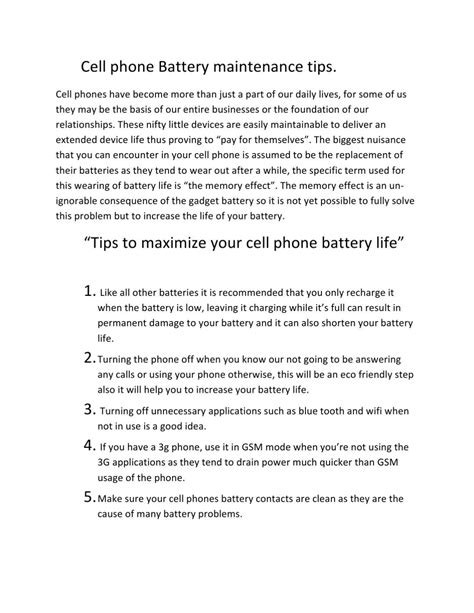 Cell phone Battery maintenance tips by Micky Jackson - Issuu