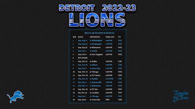 2022-2023 Detroit Lions Wallpaper Schedule