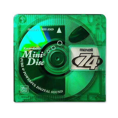 Maxell MiniDisc green 74 minutes - Retro Style Media