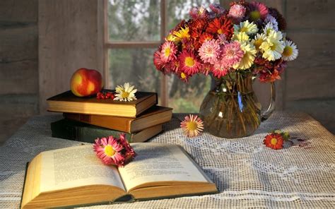 Free photo: Books and Flowers - Apple, Blooming, Blossom - Free Download - Jooinn