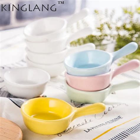 Colorful Creative Ceramic Sauce Dish With Handle Saucer Seasoning Dishes Small Plate Sauce Jam ...