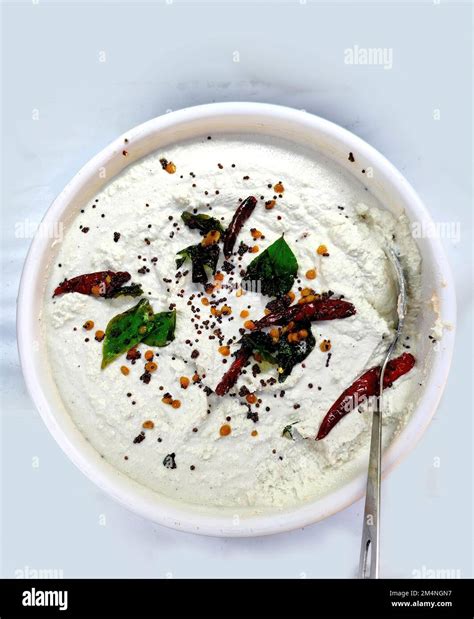 South Indian food coconut chutney Stock Photo - Alamy