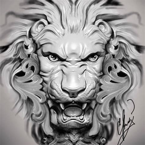 Lion Head Tattoo Design for Body Art