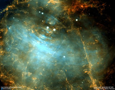 ESA - Foreground asteroid passing the Crab Nebula