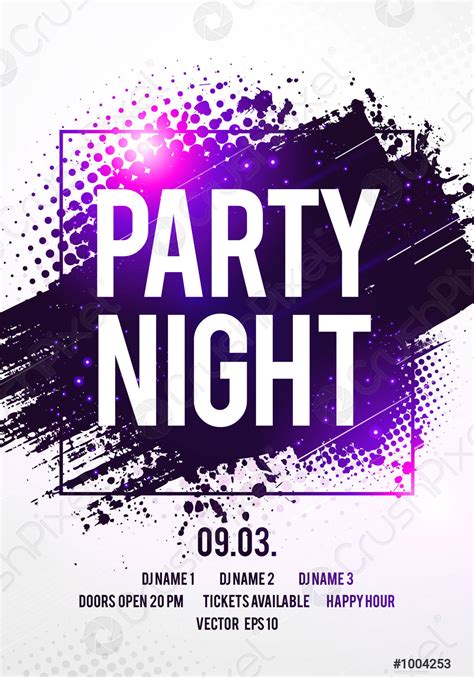 Friday party flyer poster background design dj music night event - stock vector 1004253 | Crushpixel