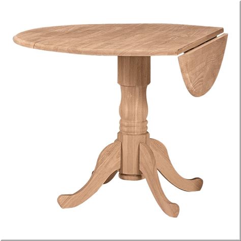 Pedestal Round Dining Table Unfinished Dual Drop Leaf 42" Kitchen Dinette | eBay | Dining table ...