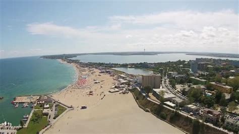 Eforie Nord , Black Sea, Romania, aerial view — Stock Video © MarioDorian #173885346