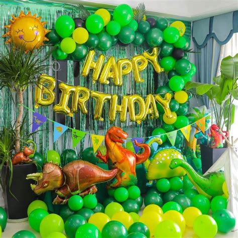 【COD】113pcs Dinosaur Theme Birthday Decoration set Dinosaur Foil ...