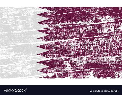 Flag of qatar with old texture Royalty Free Vector Image