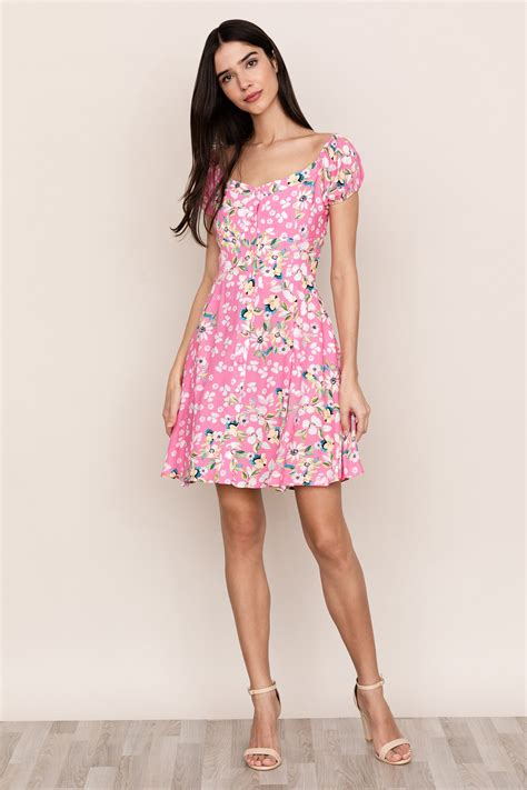 Mercy dress | Light pink floral dress, Black ruffle dress, Dresses