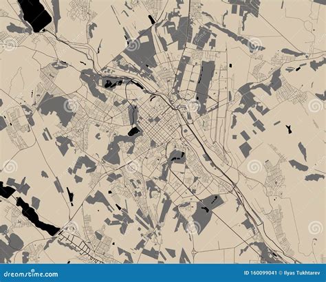 Map of the City of Chisinau, Moldova Stock Illustration - Illustration ...