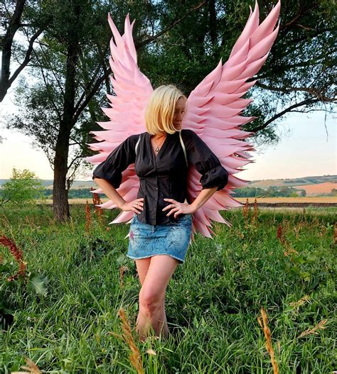 Pink Angel Wings Costume Unique Fashion Feather Wings Perfect | Etsy