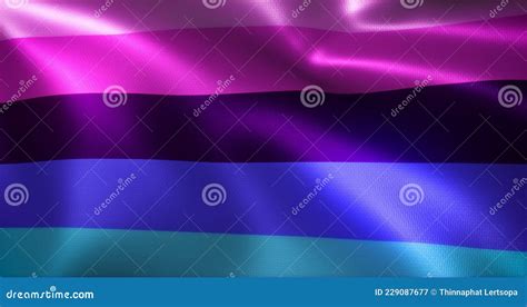 Omni Flag, Omnisexual Pride Flag with Waving Folds, Close Up View, 3D Rendering Stock ...