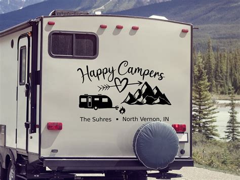 Happy Campers, Custom rv decal, camper decal, motorhome decal, personalized decal, last name ...