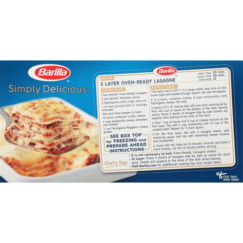 Barilla No Boil Lasagna Recipe | Dandk Organizer