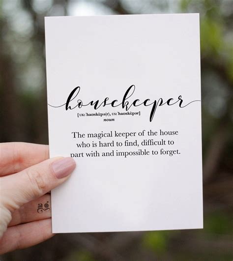 Housekeeper Thank You Card, Housekeeper Appreciation Gifts, Printable Housekeeping Week Blank ...