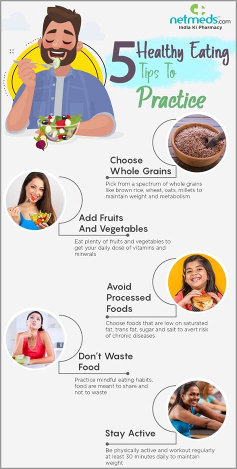 5 Successful Healthy Eating Habits To Practice - Infographic