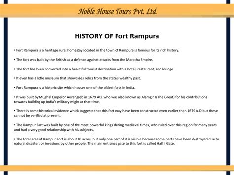 PPT - Fort Rampura – Heritage Rural Homestay PowerPoint Presentation ...