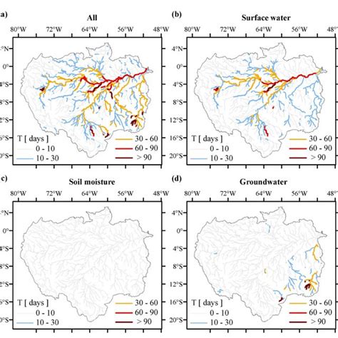 (a) Amazon River basin with main tributaries, international limits ...