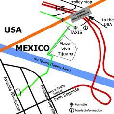 Tijuana Border Crossing Map | Tijuana, Baja california mexico, Baja ...