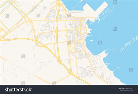 Printable street map of Jubail, Saudi Arabia. - Royalty Free Stock ...