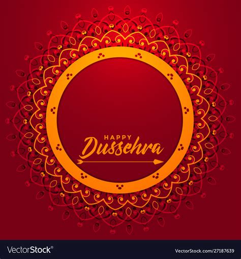 Artistic happy dussehra festival card with text Vector Image