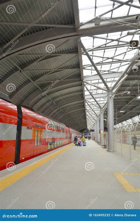 Aeroexpress Train at Domodedovo International Airport Station in Moscow Editorial Photography ...