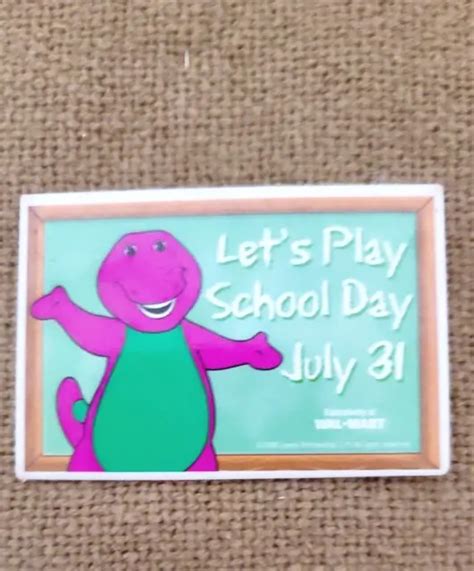 WALMART BARNEY THE Purple Dinosaur Lets Play School Day Button $0.99 - PicClick