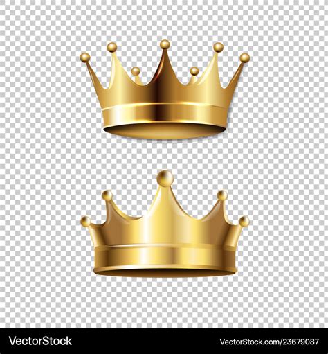 Crown set isolated transparent background Vector Image