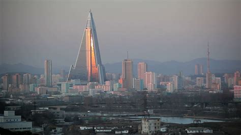 Pyongyang Ryugyong Hotel Iconic Symbol Of Stock Footage SBV-300214225 - Storyblocks