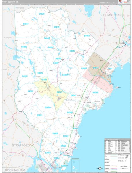 York County, ME Wall Map Premium Style by MarketMAPS - MapSales