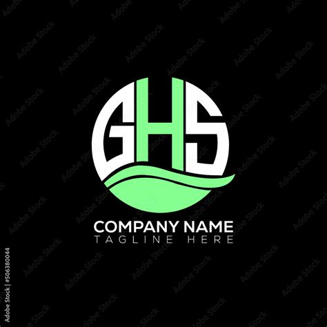 GHS logo monogram isolated on circle element design template, GHS letter logo design on white ...