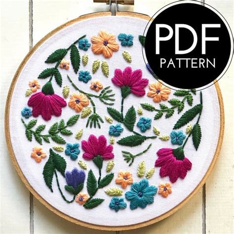 20+ Flower Embroidery Patterns - Cutesy Crafts