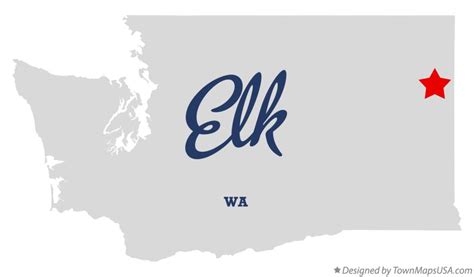 Map of Elk, WA, Washington