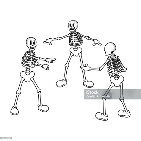 3 Halloween Skeletons Meme Vector Characters Isolated Illustration Stock Illustration - Download ...