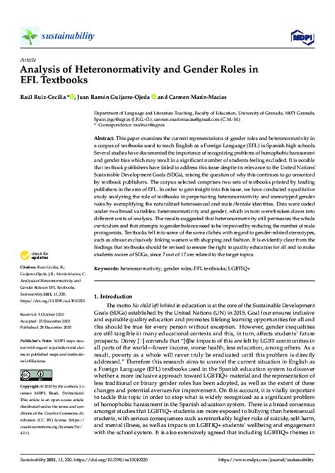 (PDF) Analysis of Heteronormativity and Gender Roles in EFL Textbooks | Juan Ramón Guijarro ...